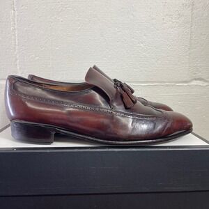 Church's Brown Leather Wingtip Tassel Loafers Slip On Dress Shoes Men's 12 D